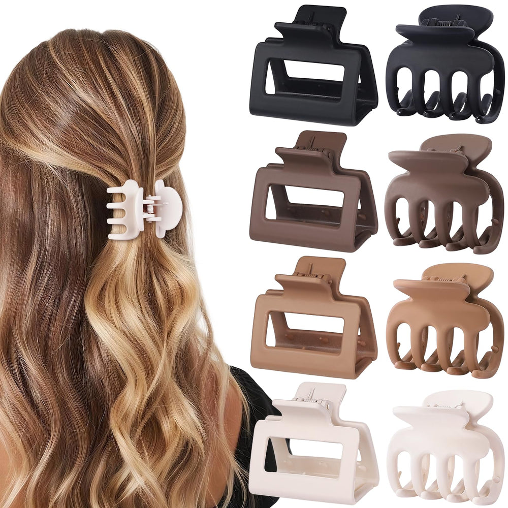 USDNICE pinzas pequeñas rectangulares marrón, agarre cómodo para cabello fino