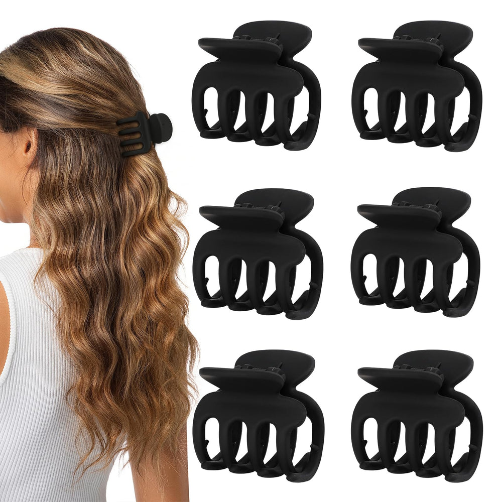 USDNICE small claw clip in matte black grips thin hair securely for half-up styles.