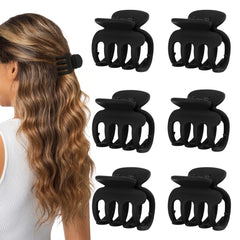 USDNICE small claw clip in matte black grips thin hair securely for half-up styles.