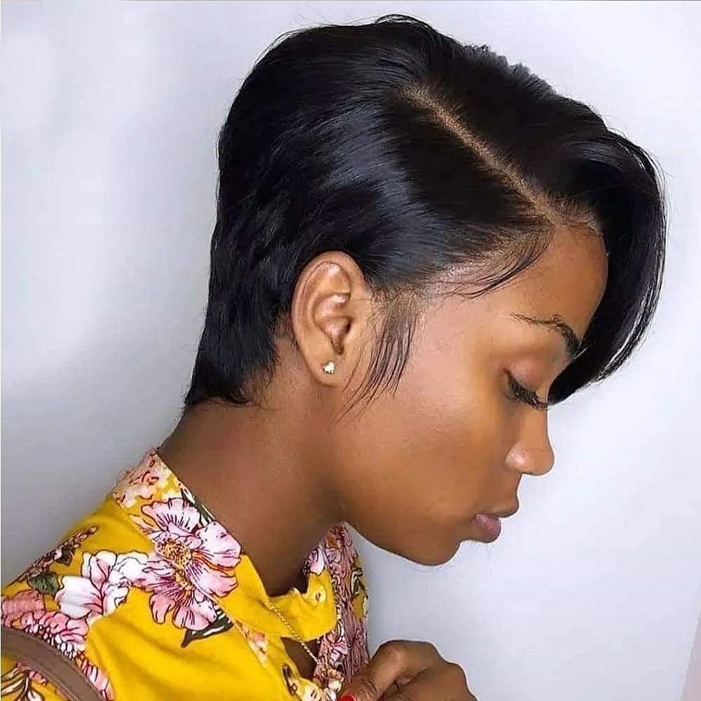 Usexy Hair Pixie Cut Lace Front Wig front view shows natural hairline and versatile styling