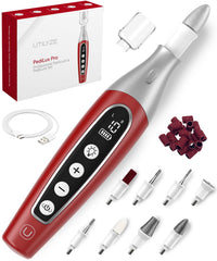UTILYZE PediLux Pro cordless nail drill with ergonomic grip for precise filing on thick nails.