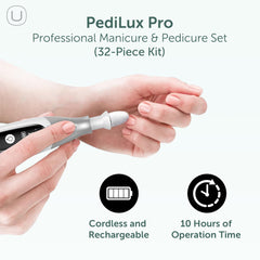 UTILYZE PediLux Pro with LED display for quick speed and battery checks during manicure.
