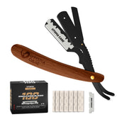Utopia Care straight razor with wooden grip for precise shaving