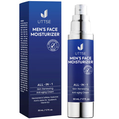 Uttse 6-in-1 face cream bottle with pump delivers daily hydration for men