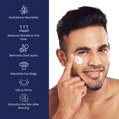 Uttse 6-in-1 cream applied under the eyes for puffiness care