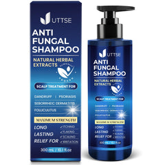 Uttse Champú antifúngico, envase visible, cuidado suave para el cuero cabelludo