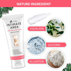 Uttse Intimate Hair Removal Cream pubic area for gentle, efficient results