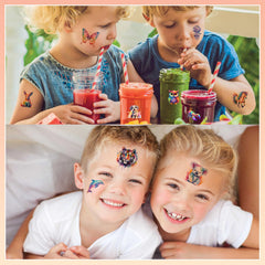 UVUXO tatuaje de zorro en acuarela, sorprende a los niños con imaginación.