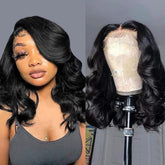 UVVUVV wear and go bob wig front view shows quick glueless styling