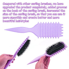 Close-up of UVZNUMG brush bristles gently detangling hair.