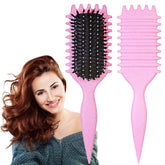 UVZNUMG curl defining brush with pink handle for comfortable styling