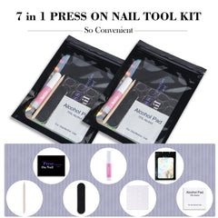 Close-up of Uyolaxed glue and adhesive tabs for strong, flexible press-on nails