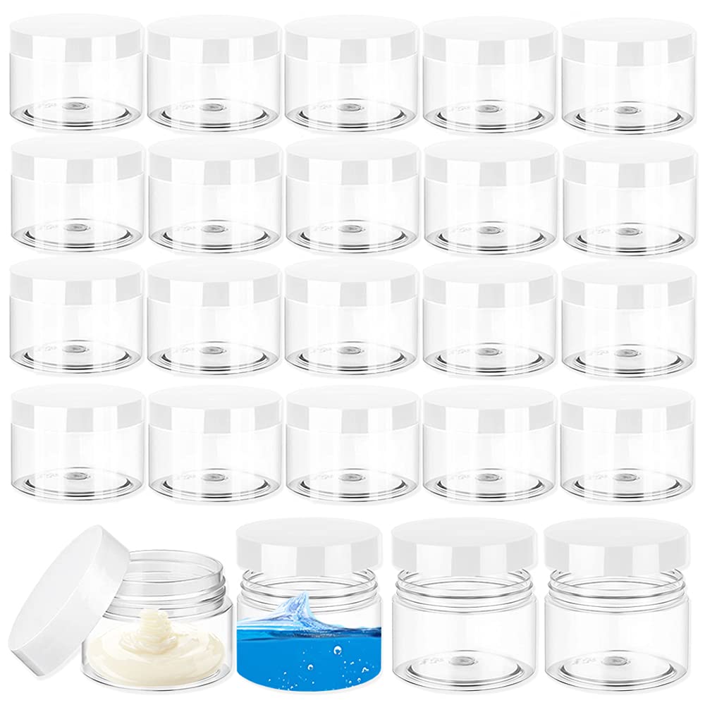 Uyuxxu 24-pack 1oz clear jar, round shape for easy storage and labeling.