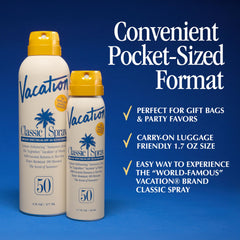 Vacation continuous-spray technology allows easy application from any angle.