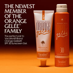 Vacation Orange Gelée moisturizing body oil spray on skin.