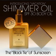 Vacation Shimmer Oil SPF 30 on-arm application highlights even coverage and shimmering radiance.