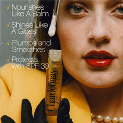 VACATION Aceite labial SPF 30 Chardonnay con ácido hialurónico para mayor volumen suave.