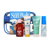 Vacation Sun Belt Sampler packaging for fast rub-in SPF30 lotion.