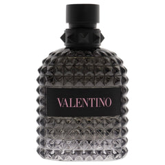 Valentino Uomo Born in Roma EDT bottle close-up showing spray nozzle for easy application.