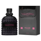 Valentino Uomo Born In Roma Extradose bottle highlights rich woody scent for evening wear.