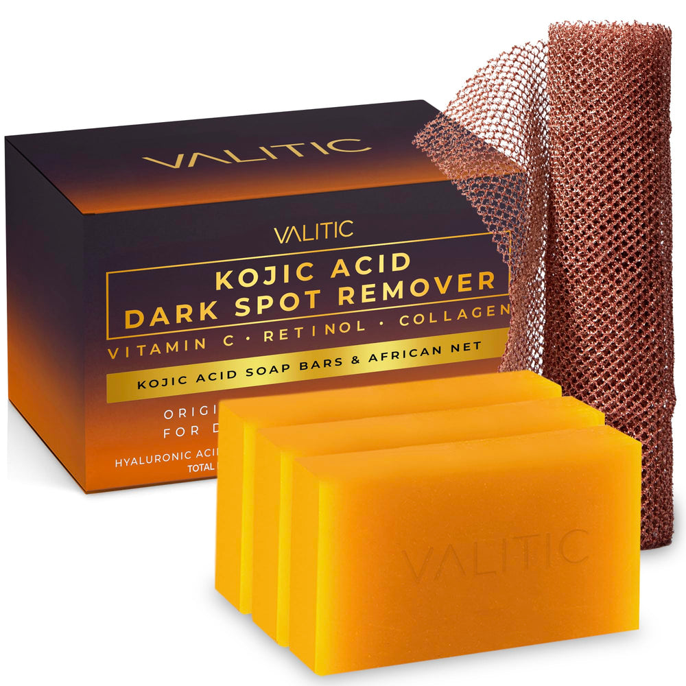 VALITIC Kojic Acid soap front view for even-toned skin and cleansing action