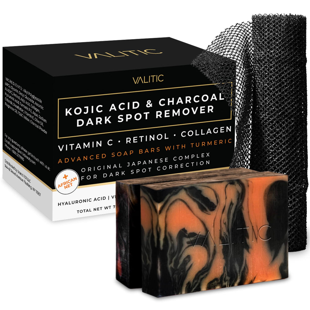 VALITIC Barra negro: jabón con carbón activado para limpieza profunda de la piel