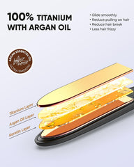 Vanessa PRO Flat Iron argan oil infusion adds conditioning shine.