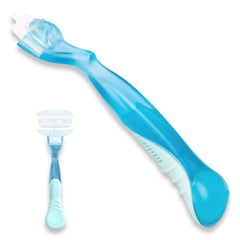 VANEST replacement handle in blue with secure non-slip grip for precise shaving