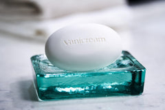 Vanicream Cleansing Bar on hand demonstrates gentle cleansing for delicate skin