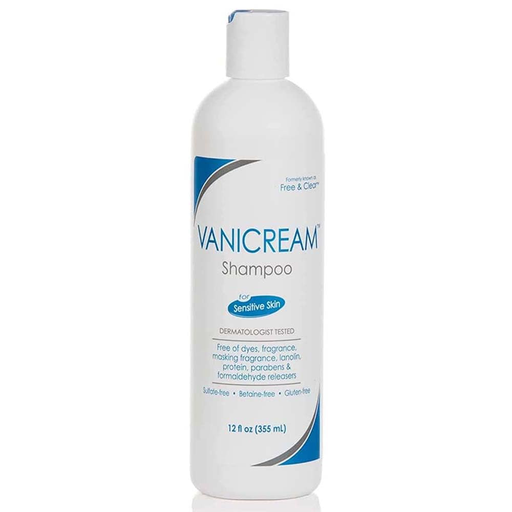 Vanicream Shampoo bottle pour for gentle cleansing suitable for sensitive skin.