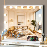 VANITII GLOBAL Hollywood mirror with lights for precise makeup application.