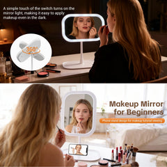 Vanity mirror LED light with three color options supports day and night routines.