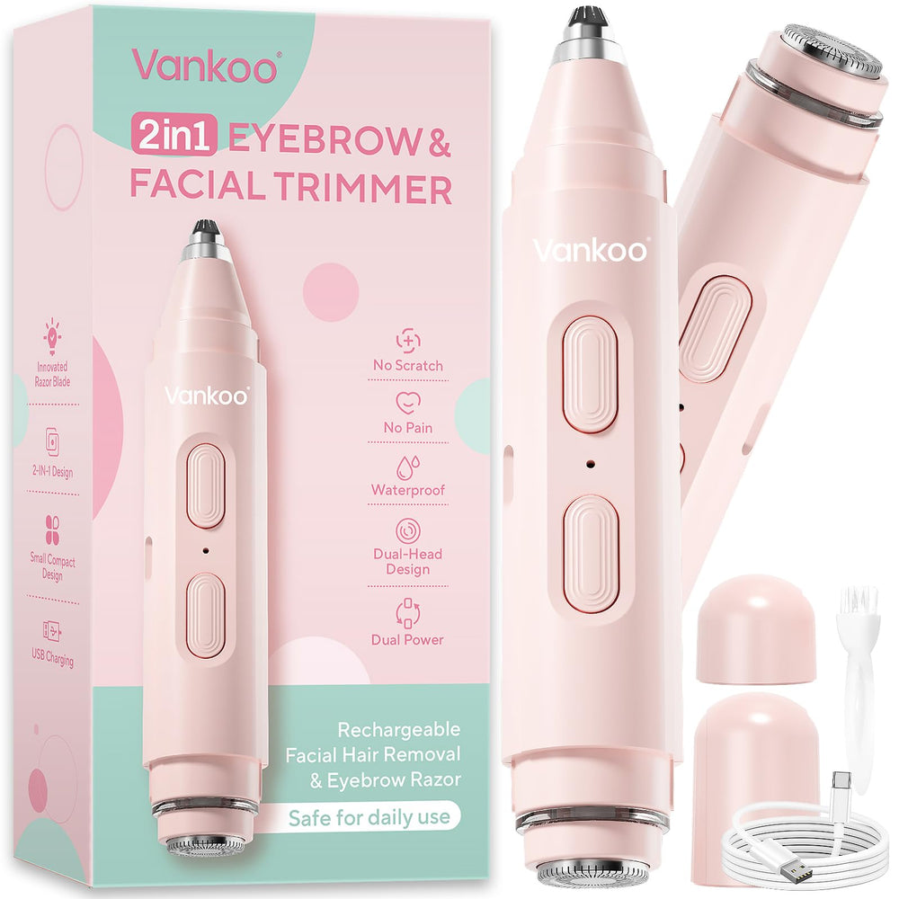 Vankoo facial hair remover front view for precise, painless facial grooming.