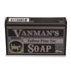 Barra VanMan Tallow Pine Tar lista para lavado profundo con aroma terroso.