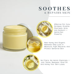 Applying Vanman's balm to the face for gentle moisture