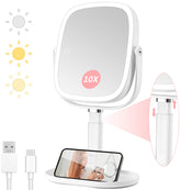 Vanmirr lighted makeup mirror front view with even lighting for daily makeup
