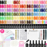 VANREESA 84-pcs gel nail kit with diverse color range for DIY manicures