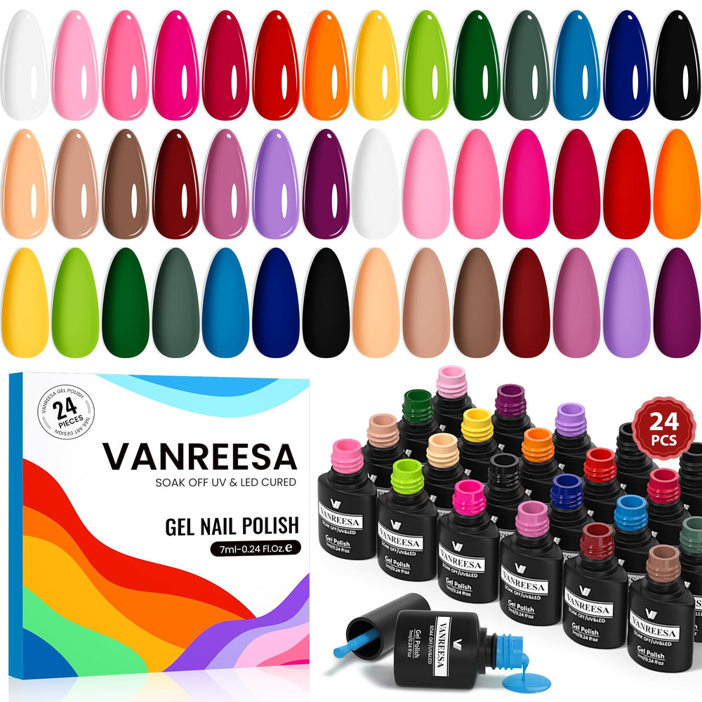 VANREESA gel nail polish set with 21 colors for versatile at-home manicures