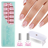 Vansiho uñas gel rosa profundo corto cuadrado con adherencia y aspecto natural