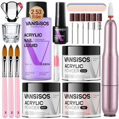 VANSISOS acrylic nail kit drill overview demonstrates portable beginner-friendly tools for at-home sessions.