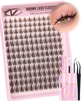 VANSSYMUNLIN dark brown manga lash clusters kit with clean band for natural blend