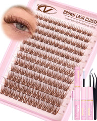 Vanssymunlin natural brown lash clusters kit for a delicate, natural look.