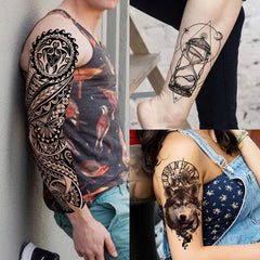 Tatuajes VANTATY de media manga 21x11-5 cm, ideales para adolescentes.