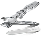 VANWIN toenail clippers with wide jaw for thick nails, precise trimming.