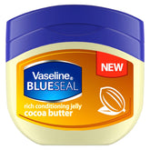 Vaseline Blueseal Cocoa Butter frente de la botella para hidratación suave
