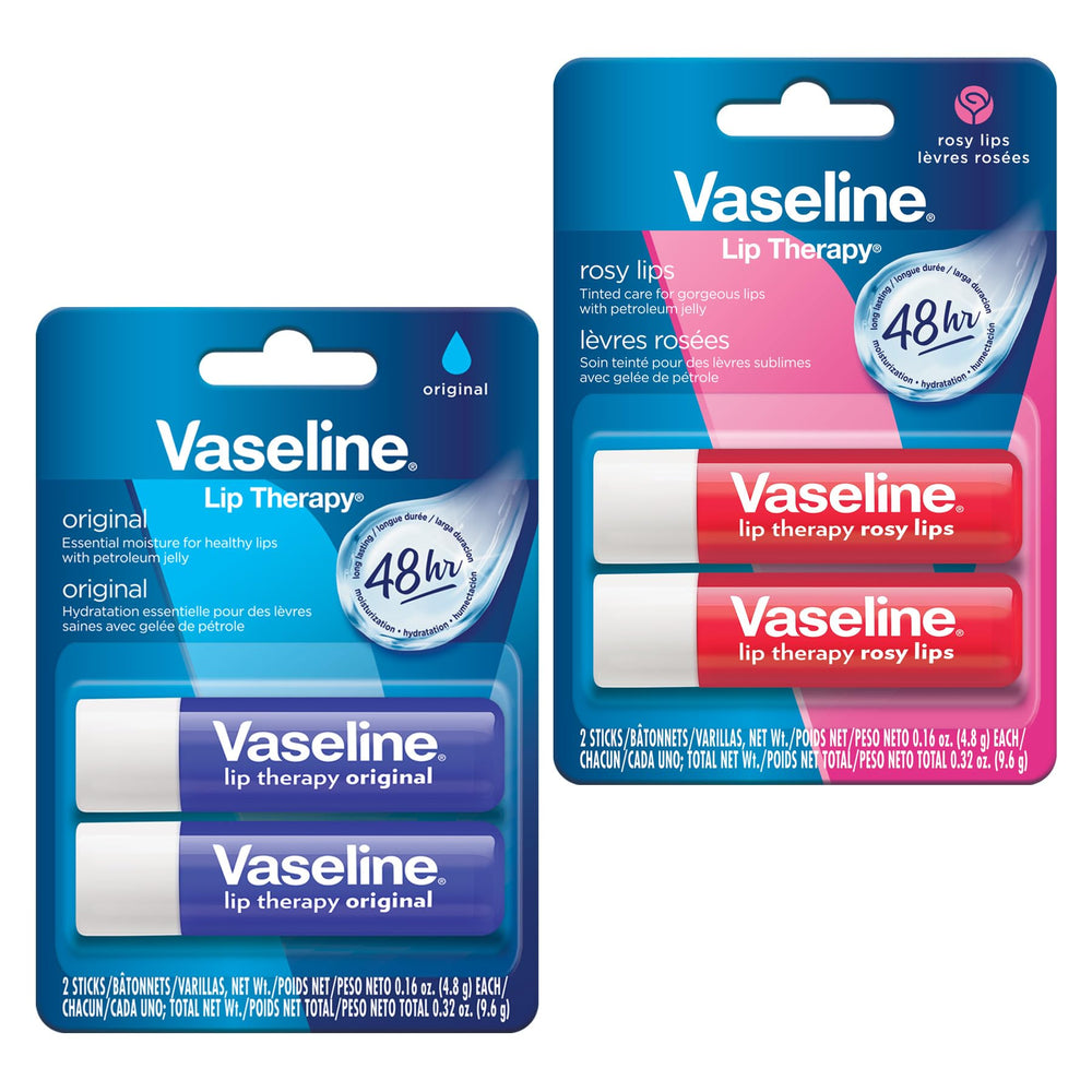 Vaseline Cuidado Labial Original en pack doble, ideal para uso diario y compartir.