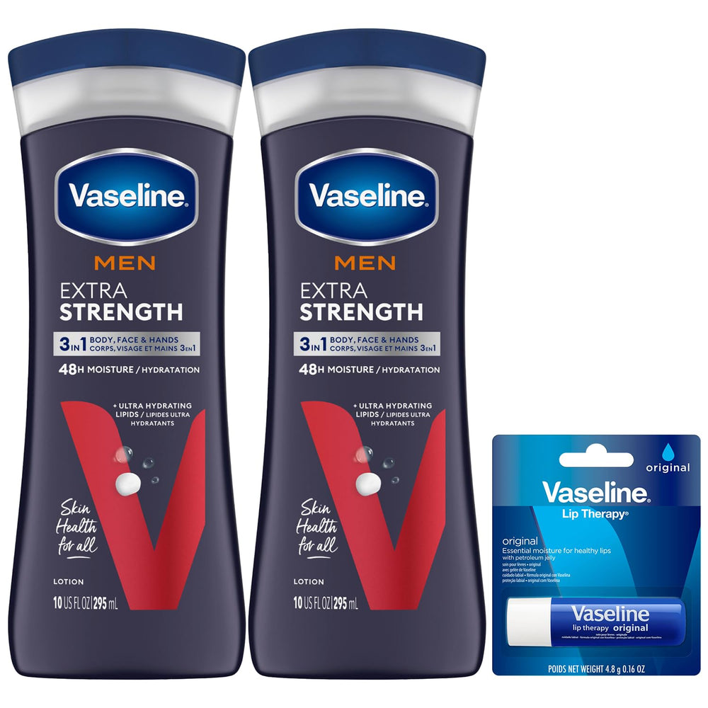 Vaseline HOMBRE loción 3 en 1: hidratación para cara, manos y cuerpo.