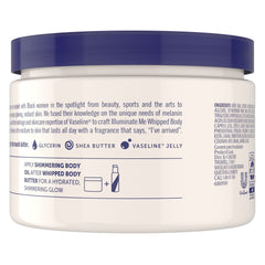 Applying Vaseline Illuminate Me whipped body butter for smooth, glowing skin