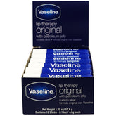 Vaseline Lip Original en tubo, hidratación suave para labios secos durante el día.