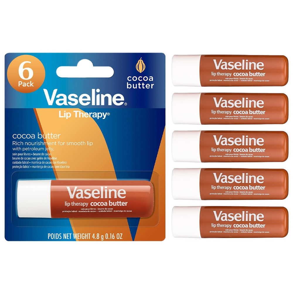 Vaseline Lip Therapy manteca de cacao bálsamo en stick para labios suaves.